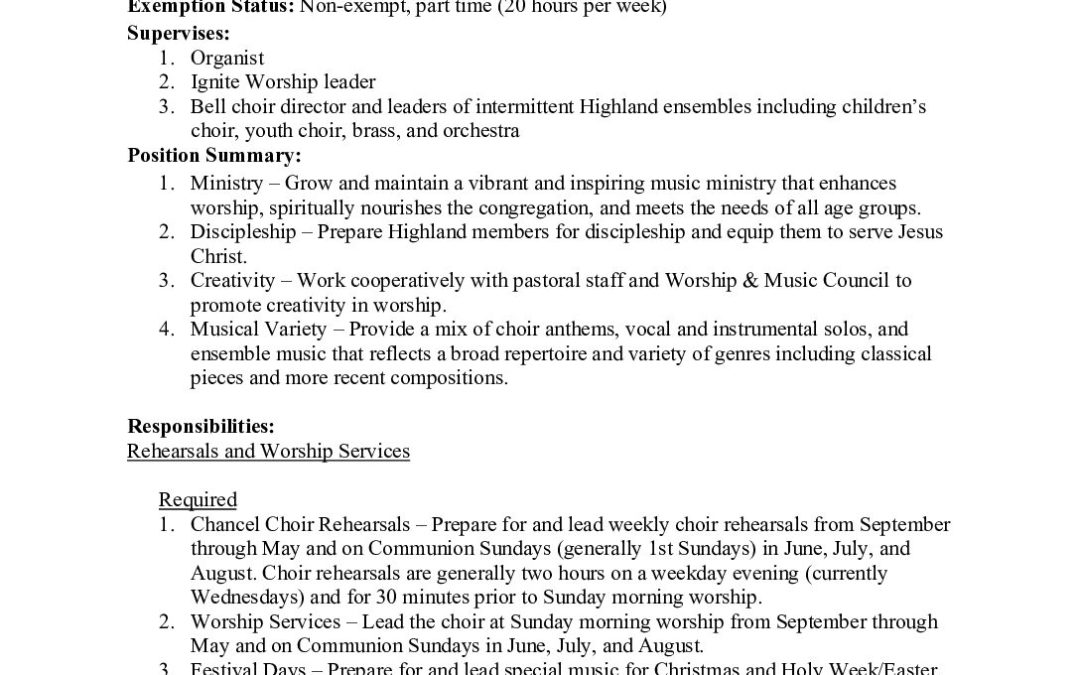 Director of Music Ministries