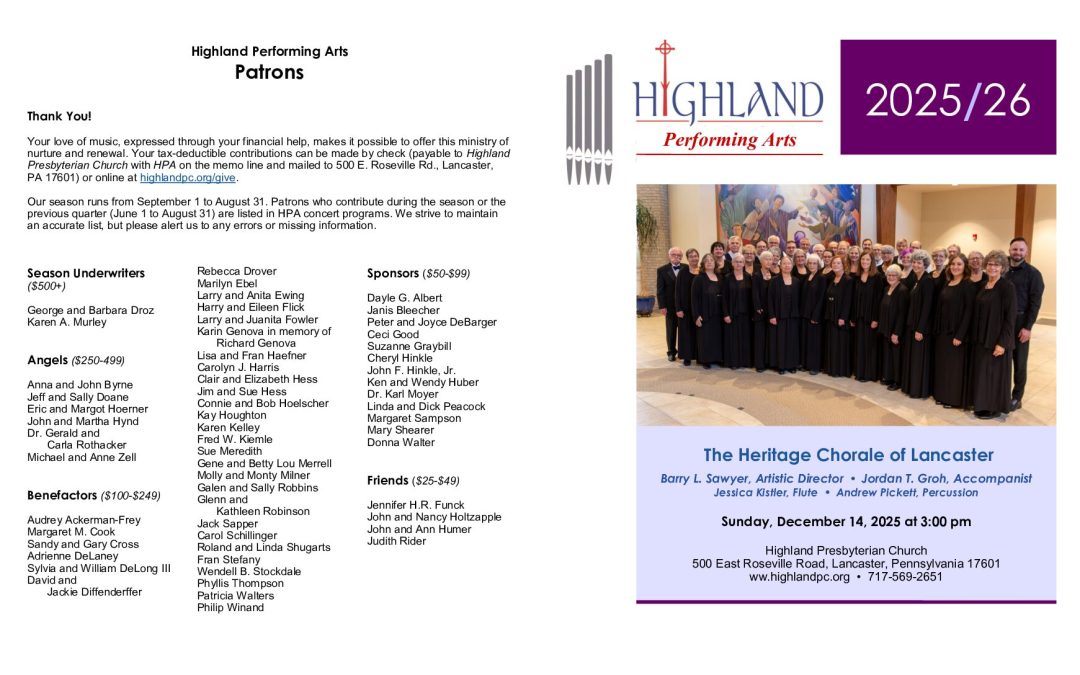 The Heritage Chorale of Lancaster 12-14-25