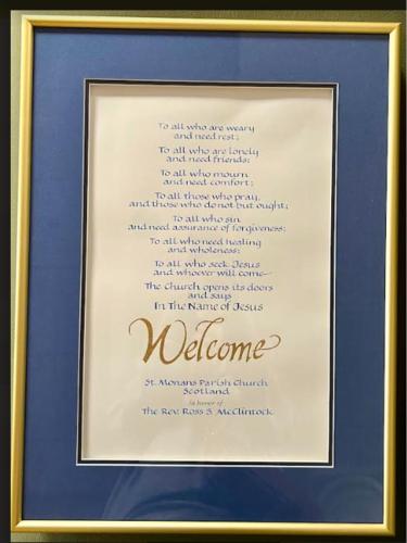 To All Who Are Weary - The McClintock Chapel Calligraphy