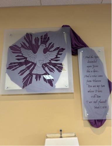 Glass Etching of the Dove Descending