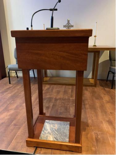 McClintock Chapel Lectern and Celtic Wooden Cross